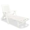 vidaXL Sun Lounger with Footrest Plastic White