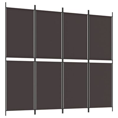 vidaXL 4-Panel Room Divider Brown 200x180 cm Fabric, brown vidaXL 4-Panel Room Divider Brown 200x180 cm Fabric