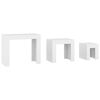 vidaXL Nesting Coffee Tables 3 pcs White Engineered Wood