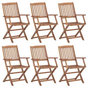vidaXL Folding Garden Chairs 6 pcs Solid Acacia Wood
