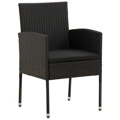 vidaXL 5 Piece Outdoor Dining Set Poly Rattan Black, black vidaXL 5 Piece Outdoor Dining Set Poly Rattan Black