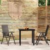 vidaXL 3 Piece Garden Dining Set Black