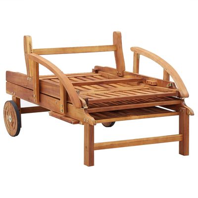 vidaXL Sun Lounger with Cushion Solid Acacia Wood, dark grey vidaXL Sun Lounger with Cushion Solid Acacia Wood