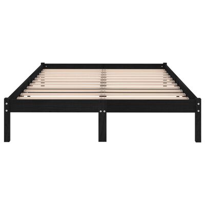 vidaXL Bed Frame without Mattress Black Solid Wood 140x200 cm, black vidaXL Bed Frame without Mattress Black Solid Wood 140x200 cm