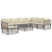 vidaXL 8 Piece Garden Lounge Set with Cushions Anthracite Poly Rattan