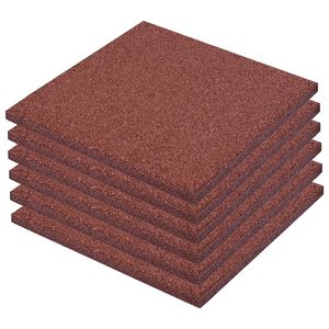 vidaXL Fall Protection Tiles 6 pcs Rubber 50x50x3 cm Red