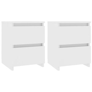 vidaXL Bedside Cabinets 2 pcs White 30x30x40 cm Engineered Wood