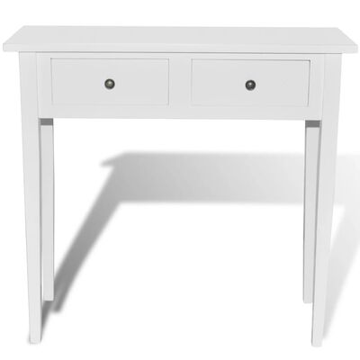 vidaXL Dressing Console Table with Two Drawers White, white vidaXL Dressing Console Table with Two Drawers White
