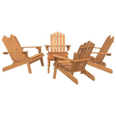 vidaXL 5 Piece Adirondack Garden Lounge Set Solid Wood Acacia, brown vidaXL 5 Piece Adirondack Garden Lounge Set Solid Wood Acacia