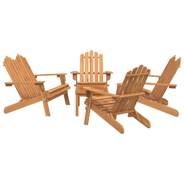 vidaXL 5 Piece Adirondack Garden Lounge Set Solid Wood Acacia