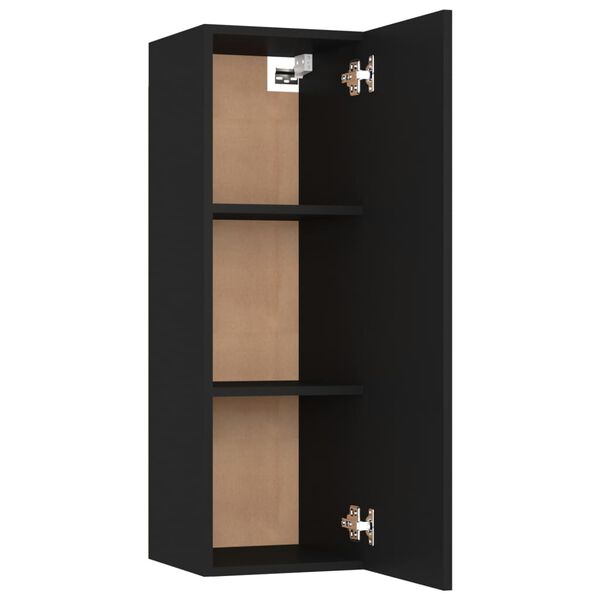 vidaXL TV Cabinets 2 pcs Black 30.5x30x90 cm Engineered Wood