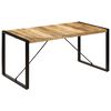 vidaXL Dining Table | Brown and Black | Solid Mango Wood and Powder-Coated Steel
