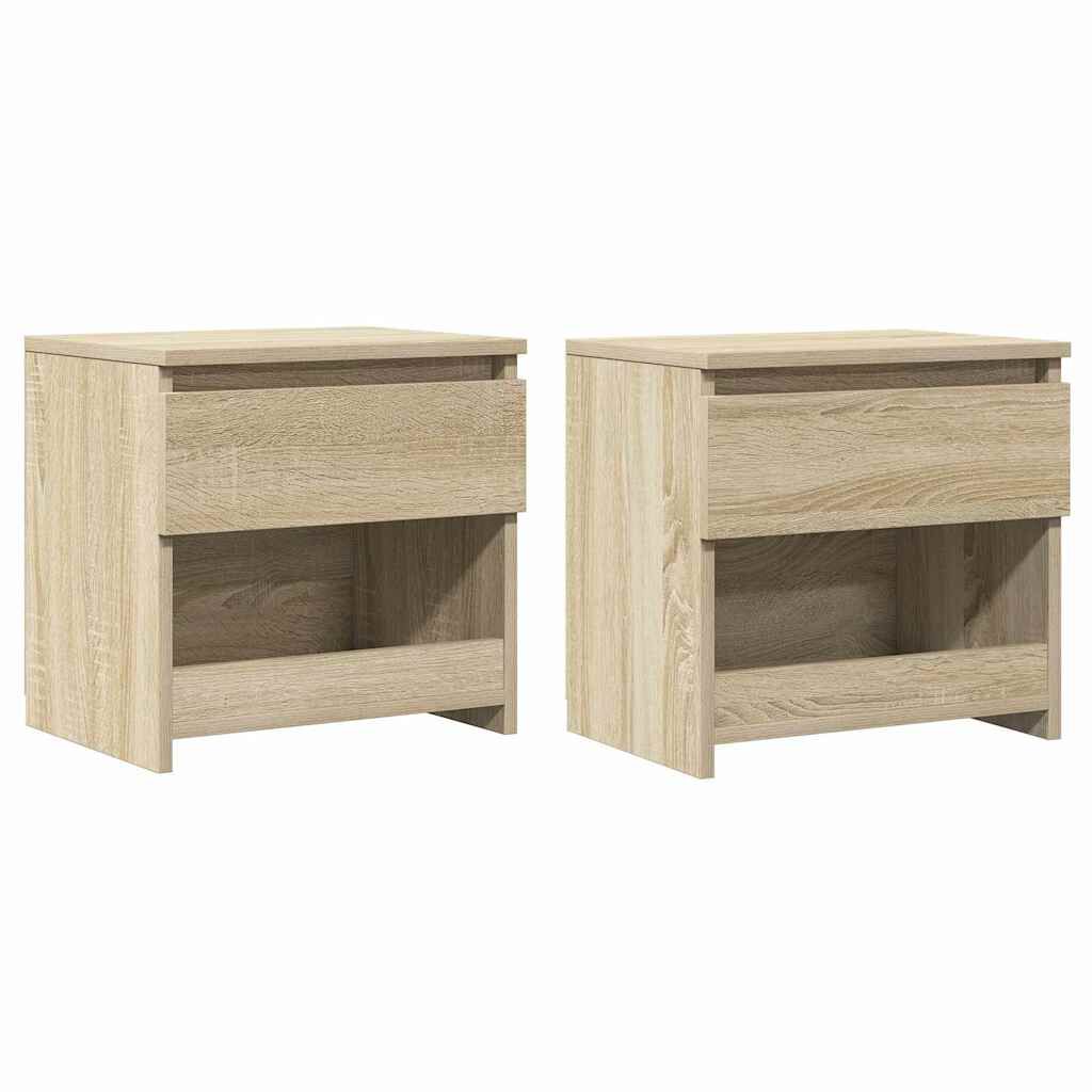 vidaXL Bedside Cabinets 2 pcs Sonoma Oak 40x30x39 cm Engineered Wood