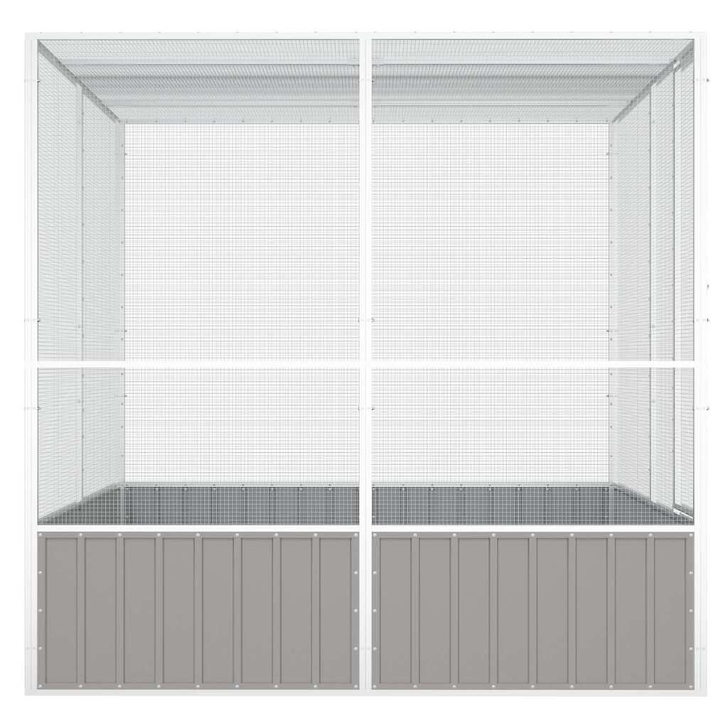 vidaXL Bird Cage Grey 213.5x217.5x211.5 cm Galvanised Steel