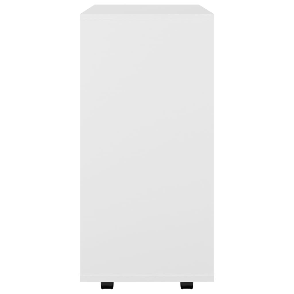 vidaXL Rolling Cabinet White 60x35x75 cm Engineered Wood