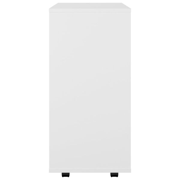 vidaXL Rolling Cabinet White 60x35x75 cm Engineered Wood