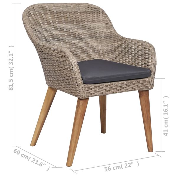 vidaXL 5 Piece Garden Dining Set Brown