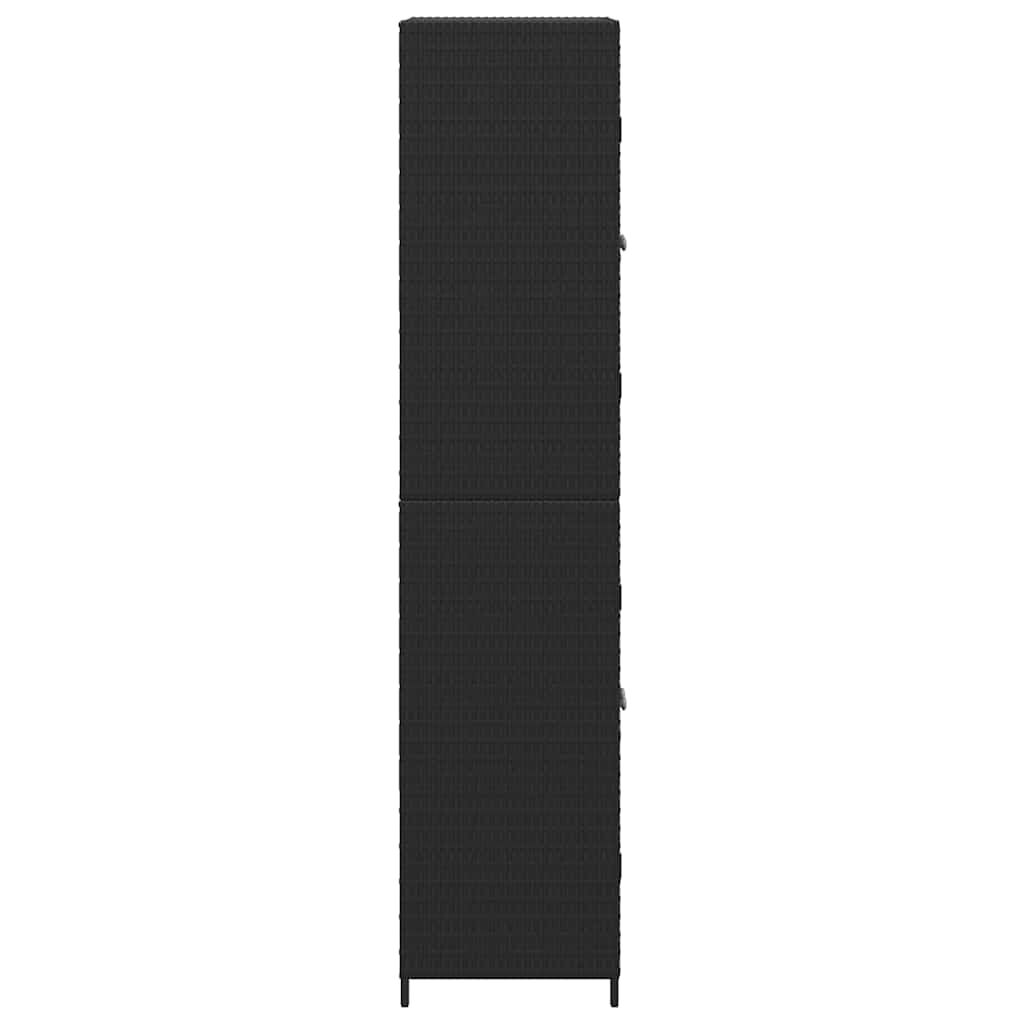 vidaXL Garden Storage Cabinet Black 59x40x180 cm Poly Rattan