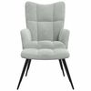 vidaXL Relaxing Chair with a Stool Light Grey Velvet