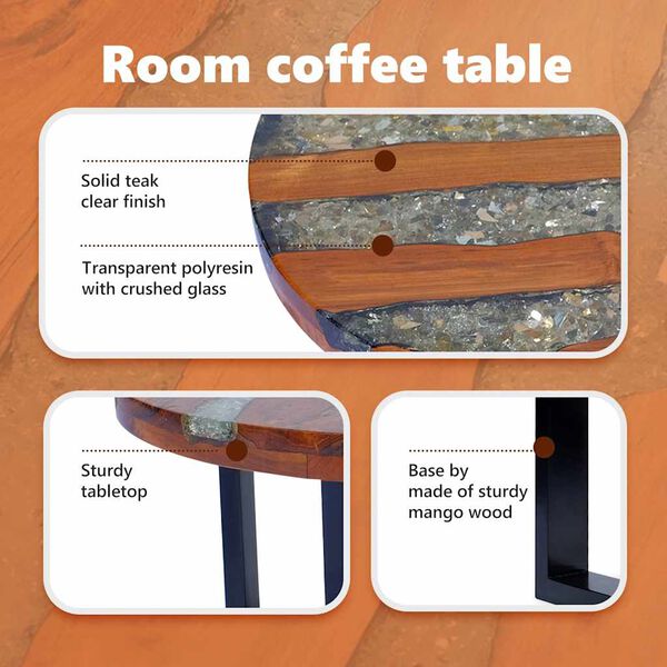 vidaXL Coffee Table Teak Resin 60 cm