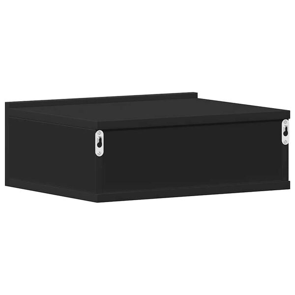 vidaXL Floating Nightstands 2 pcs Black 40x30x15 cm Engineered Wood