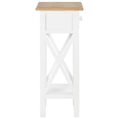 vidaXL Side Table White 27x27x65.5 cm Wood, brown and white vidaXL Side Table White 27x27x65.5 cm Wood