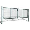vidaXL Fence Gate Steel 300x100 cm Green