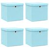 vidaXL Storage Boxes with Lids 4 pcs Baby Blue 32x32x32 cm Fabric