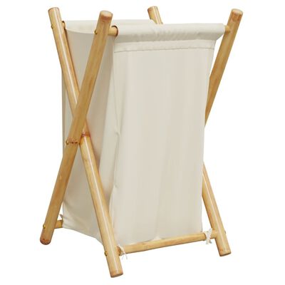 vidaXL Laundry Basket Cream White 41.5x36x63.5 cm Bamboo,  vidaXL Laundry Basket Cream White 41.5x36x63.5 cm Bamboo