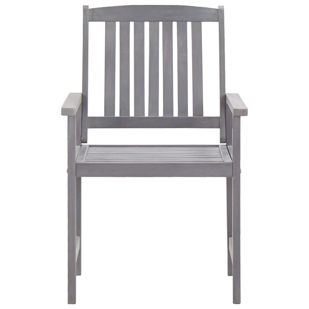 vidaXL 5 Piece Outdoor Dining Set Grey Solid Acacia Wood