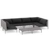 vidaXL 7 Piece Garden Lounge Set with Cushions Poly Rattan Dark Grey