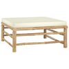 vidaXL 8 Piece Garden Lounge Set with Cream White Cushions Bamboo