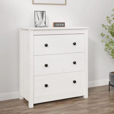 vidaXL Sideboard White 70x35x80 cm Solid Wood Pine, white vidaXL Sideboard White 70x35x80 cm Solid Wood Pine