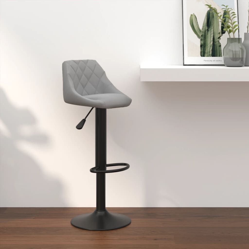vidaXL Bar Stool Light Grey Velvet