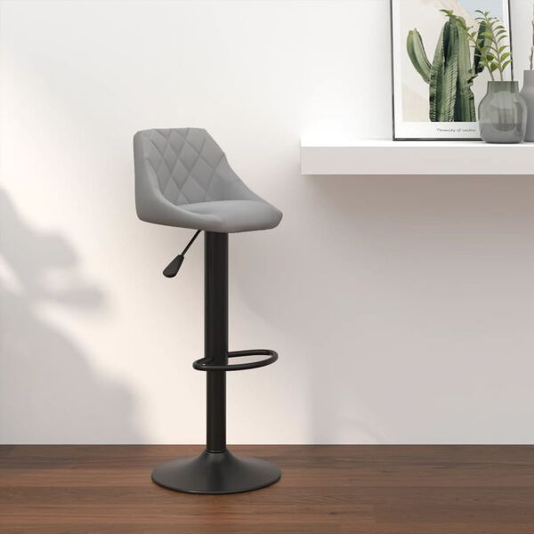vidaXL Bar Stool Light Grey Velvet