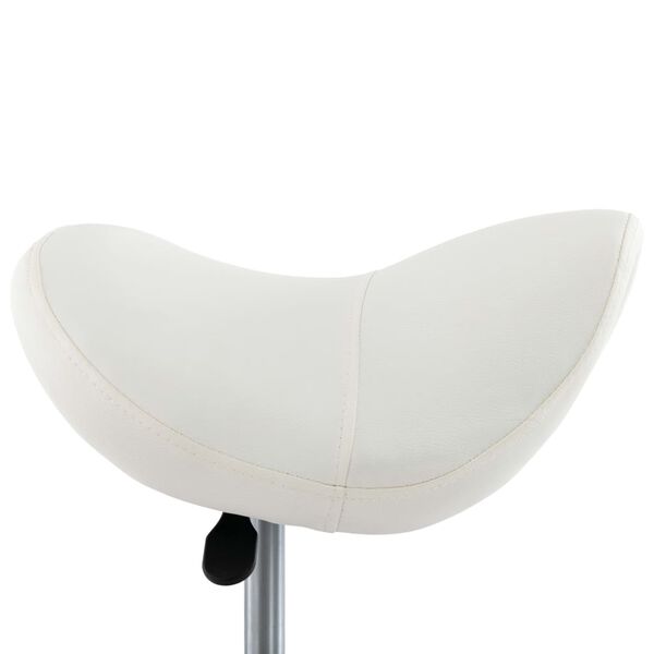 vidaXL Work Stool White Faux Leather