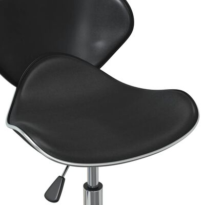 vidaXL Swivel Dining Chairs 6 pcs Black Faux Leather