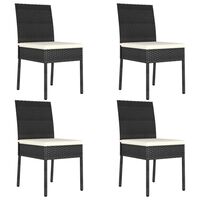 vidaXL Garden Dining Chairs 4 pcs Poly Rattan Black, black vidaXL Garden Dining Chairs 4 pcs Poly Rattan Black