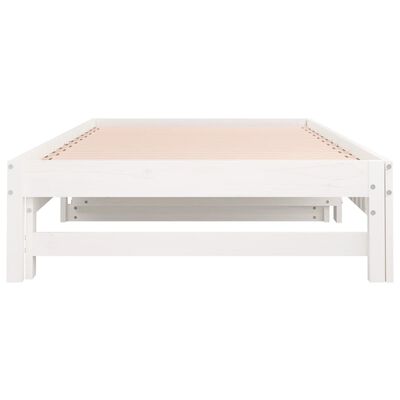 vidaXL Pull-out Day Bed White 2x(90x200) cm Solid Wood Pine