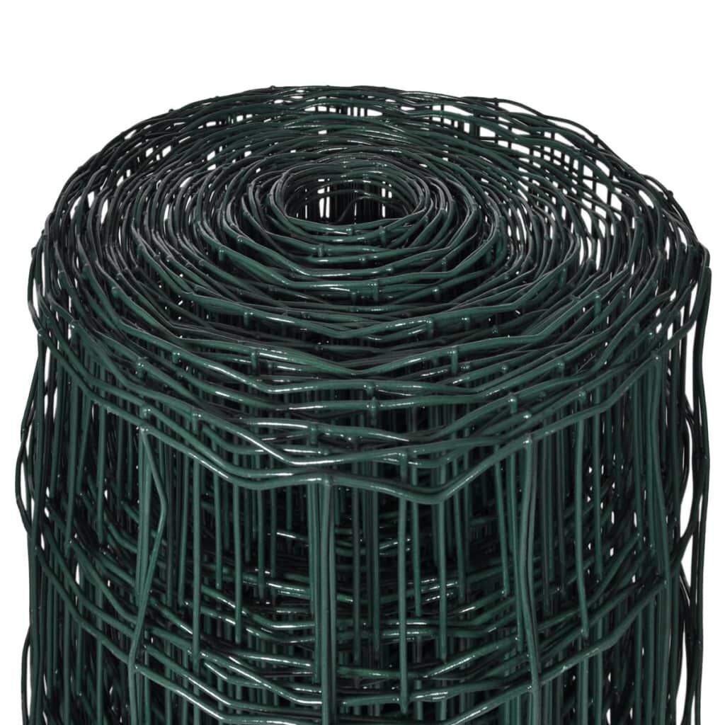 vidaXL Euro Fence Steel 25x1.0 m Green