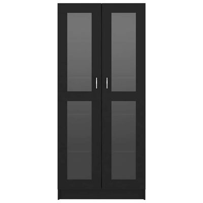 vidaXL Vitrine Cabinet Black 82.5x30.5x185 cm Engineered Wood, black vidaXL Vitrine Cabinet Black 82.5x30.5x185 cm Engineered Wood
