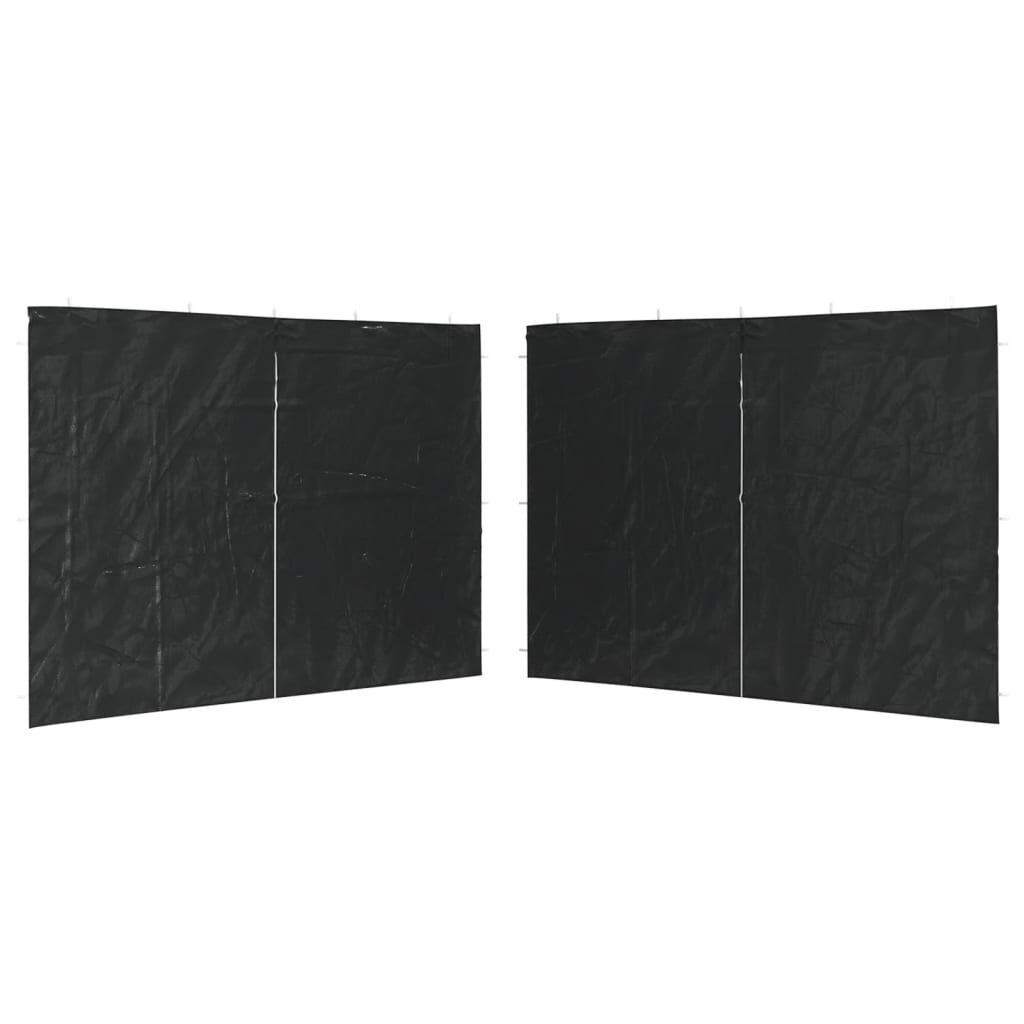 vidaXL Party Tent Sidewall 2 pcs with Zipper PE Anthracite