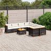 vidaXL 9 Piece Garden Sofa Set with Cushions Black Poly Rattan
