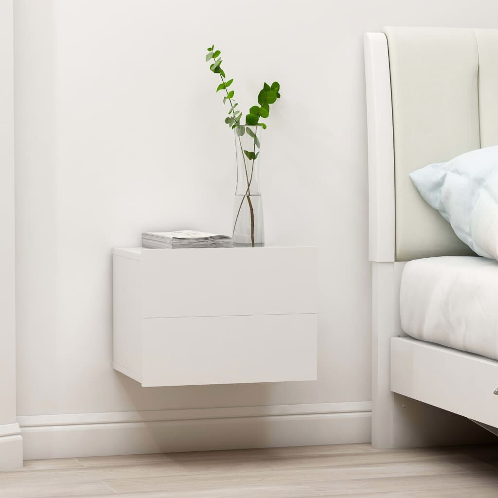 vidaXL Bedside Cabinet White 40x30x30 cm Engineered Wood