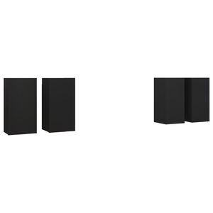 vidaXL Tv Cabinet | Set of 4 | Black | Engineered wood | 4 pcs set | Sleek