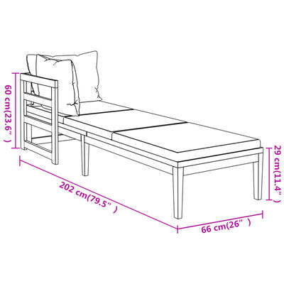 vidaXL 3 Piece Garden Lounge Set with Dark Grey Cushions Acacia Wood, dark grey vidaXL 3 Piece Garden Lounge Set with Dark Grey Cushions Acacia Wood