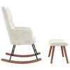 vidaXL Rocking Chair with a Stool Cream White Velvet
