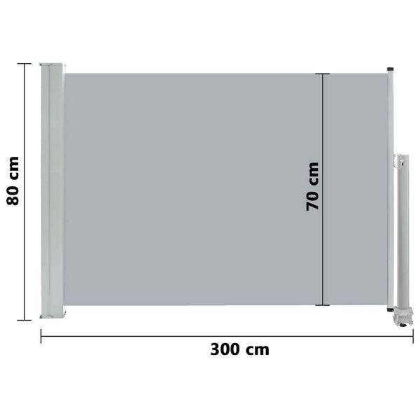 vidaXL Patio Retractable Side Awning 80x300 cm Grey