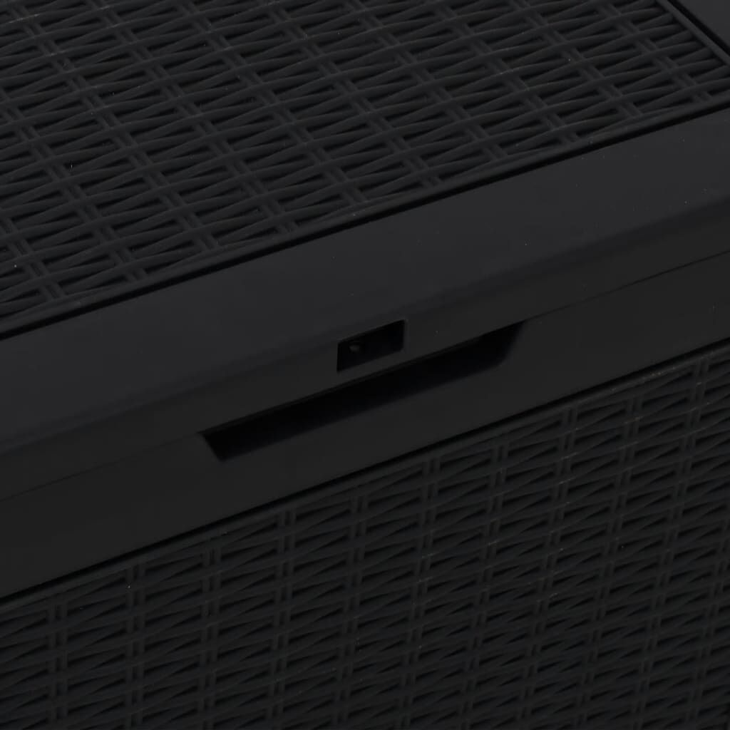 vidaXL Garden Storage Box Black 55.5x43x53 cm Polypropylene