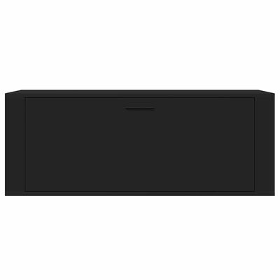 vidaXL Wall Shoe Cabinet Black 100x35x38 cm Engineered Wood, black vidaXL Wall Shoe Cabinet Black 100x35x38 cm Engineered Wood
